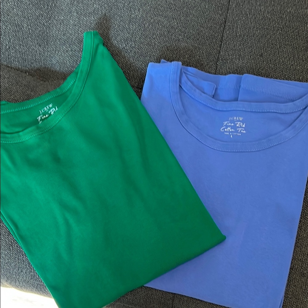 J. Crew Classic Green and Blue Tees